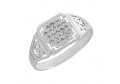 Печатка из серебра с фианитом