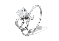 Серебряное кольцо с фианитом