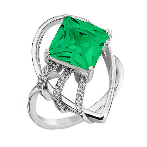 Серебряное кольцо с изумрудом