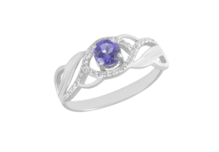 Серебряное кольцо с танзанитом