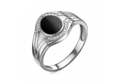 Печатка из серебра с фианитом