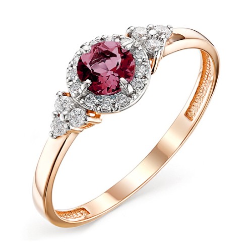 Золотое кольцо с родолитом