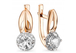 Золотые cерьги с фианитом