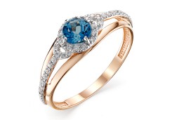 Золотое кольцо с лондон топазом