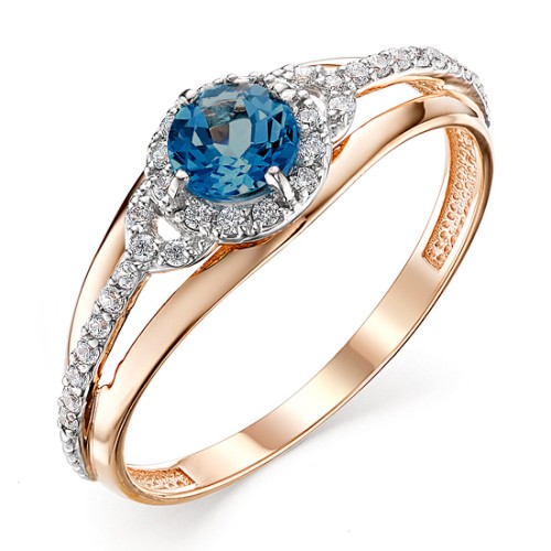 Золотое кольцо с лондон топазом