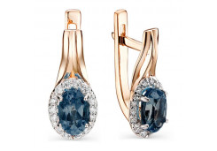 Золотые cерьги с лондон топазом