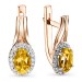 Золотые cерьги с цитрином
