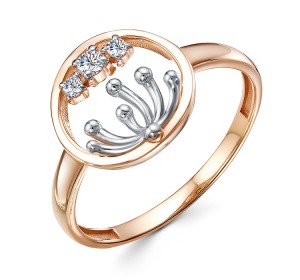 Золотое кольцо с фианитом