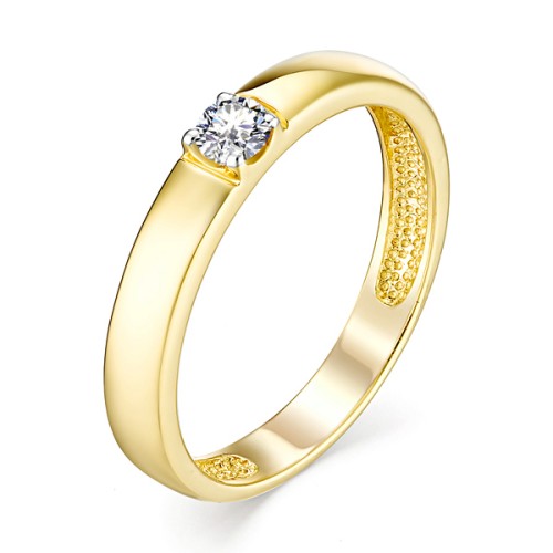 Кольцо из желтого золота с бриллиантом