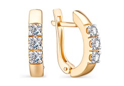 Золотые cерьги с фианитом