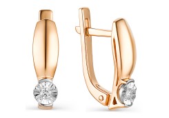 Золотые cерьги с бриллиантом