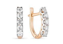 Золотые cерьги с фианитом