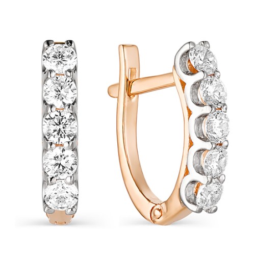 Золотые cерьги с фианитом