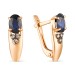 Золотые cерьги с сапфиром