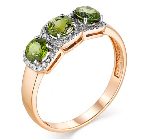 Золотое кольцо с хризолитом