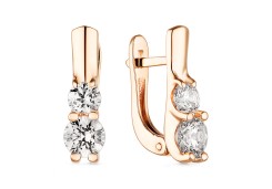Золотые cерьги с фианитом