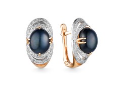 Золотые cерьги с сапфиром