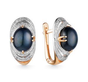 Золотые cерьги с сапфиром