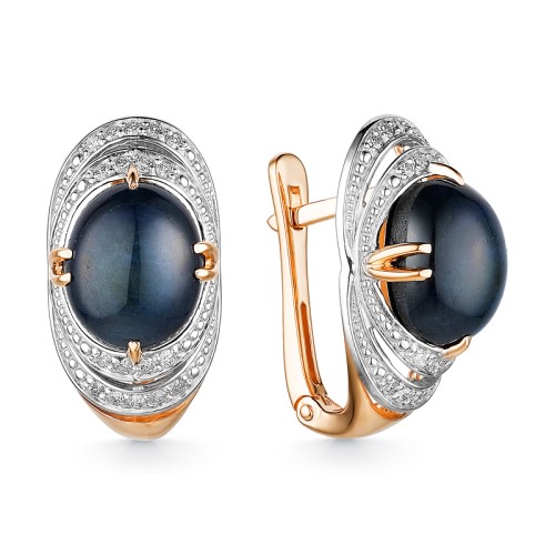 Золотые cерьги с сапфиром