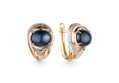 Золотые cерьги с сапфиром