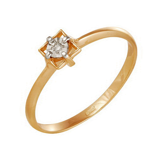 Золотое кольцо с бриллиантом