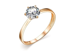Золотое кольцо с фианитом