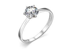 Кольцо из белого золота с фианитом