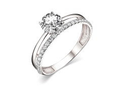 Кольцо из белого золота с фианитом