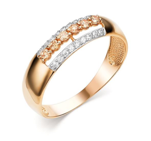 Золотое кольцо с фианитом