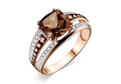 Золотое кольцо с раух-топазом