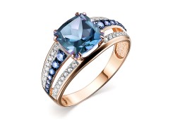 Золотое кольцо с лондон топазом