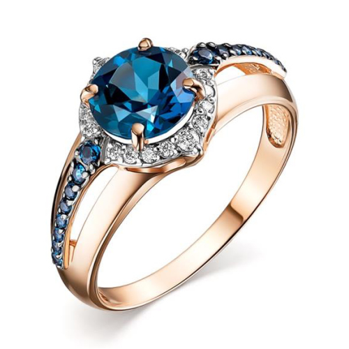 Золотое кольцо с лондон топазом