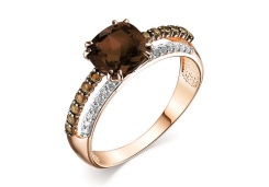 Золотое кольцо с раух-топазом