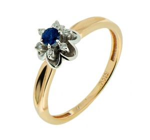 Золотое кольцо с сапфиром