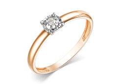 Золотое кольцо с бриллиантом