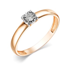 Золотое кольцо с бриллиантом