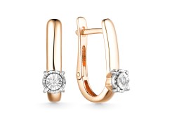 Золотые cерьги с бриллиантом