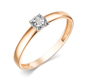 Золотое кольцо с бриллиантом