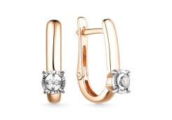 Золотые cерьги с бриллиантом