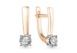 Золотые cерьги с бриллиантом