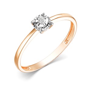 Золотое кольцо с бриллиантом