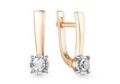 Золотые cерьги с бриллиантом