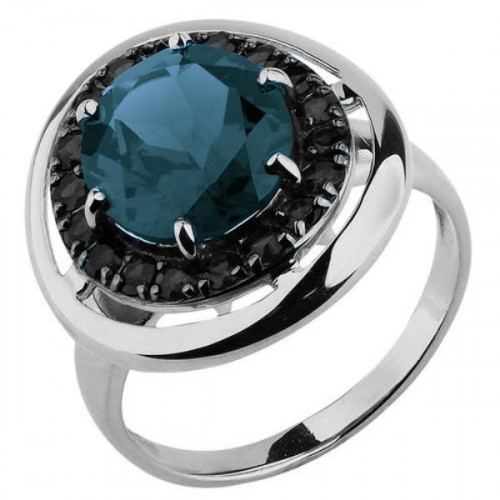Серебряное кольцо с лондон топазом
