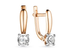 Золотые cерьги с бриллиантом