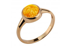Золотое кольцо с янтарем