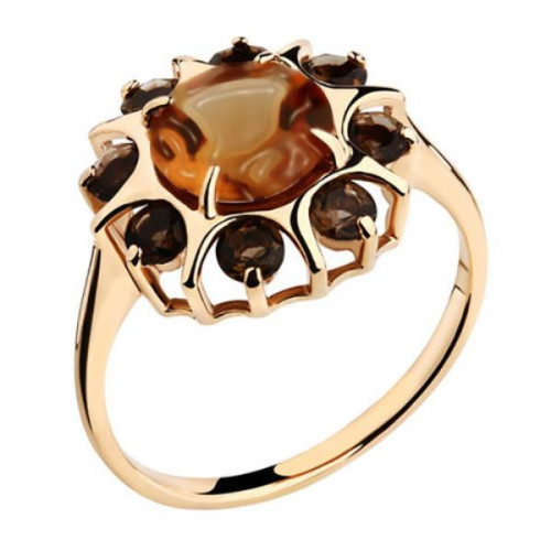 Золотое кольцо с полудрагоценными камнями