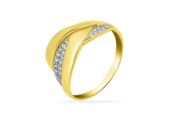 Кольцо из желтого золота с фианитом