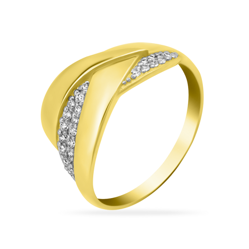 Кольцо из желтого золота с фианитом