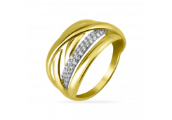 Кольцо из желтого золота с фианитом