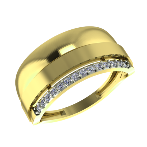 Кольцо из желтого золота с фианитом